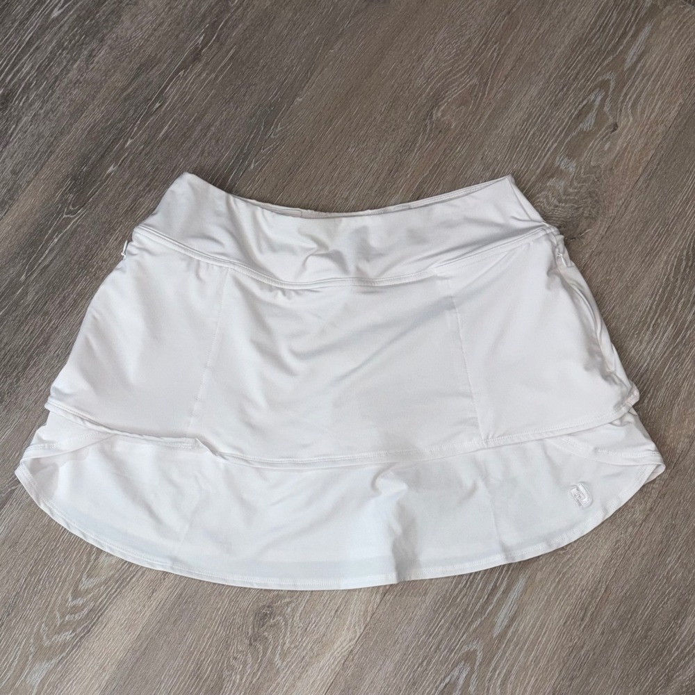 FootJoy FJ Womens White Performance Golf Skort Ruffle Hem Size Medium